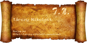 Tárczy Nikolett névjegykártya