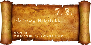 Tárczy Nikolett névjegykártya